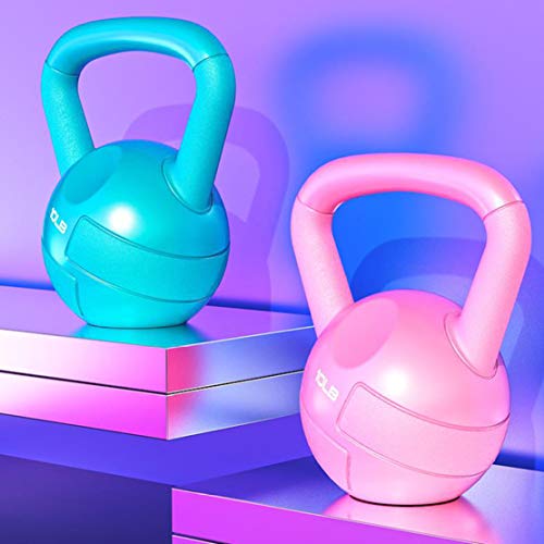 JLDN Aptitud Pesa Rusa, Kettlebell portátil Antideslizante fisicoculturismo Entrenamiento con Pesas, Kettlebells para Gimnasio en casa o Set Crossfit Entrenamientos,Pink_10lb