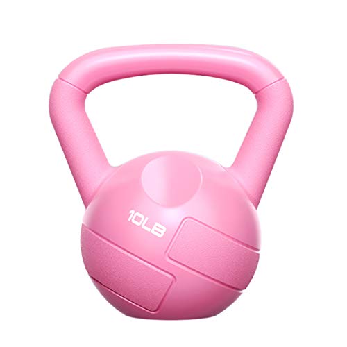 JLDN Aptitud Pesa Rusa, Kettlebell portátil Antideslizante fisicoculturismo Entrenamiento con Pesas, Kettlebells para Gimnasio en casa o Set Crossfit Entrenamientos,Pink_10lb