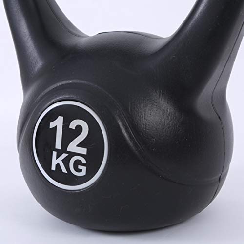 JLDN Aptitud Pesa Rusa portátil, Neopreno Kettlebell Antideslizante fisicoculturismo Entrenamiento Kettlebells con Pesas Grande para balística, núcleo, Entrenamiento con Pesas,Black_6Kg