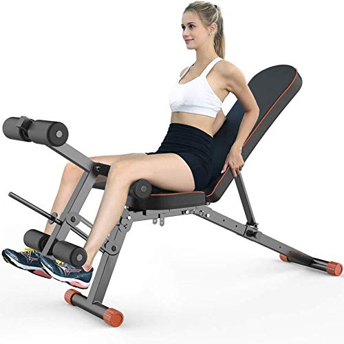 JLDN Banco de Pesas Ajustable, Multifuncional Banco Musculacion Plegable Banco Abdominales Inclinado Press Banca para Press de banca, Sentadillas, elevaciones de piernas,Black