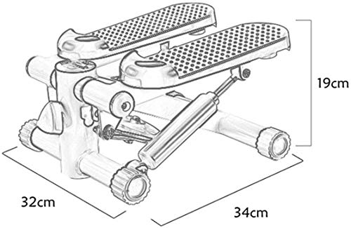 JLDN Mini 2 en 1 Máquina de Step, Cardio Fitness Stair Stepper con Bandas de Resistencia, portátil Profesional Stepper Twisting Machine Swing Stepper, Twister Máquina de Pasos,White