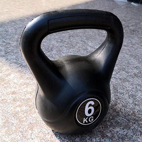 JLDN Neopreno Pesa Rusa Fitness, Kettlebell portátil Antideslizante asa, Kettlebells fisicoculturismo Entrenamiento con Pesas para Gimnasio en casa o Set Crossfit Entrenamientos,Black_6Kg