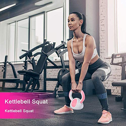 JLDN Neopreno Pesa Rusa, la Aptitud Kettlebell portátil Antideslizante asa, Kettlebells fisicoculturismo Entrenamiento con Pesas para el hogar o en el Gimnasio Uso,Blue_4Kg