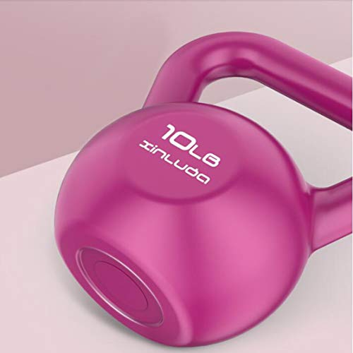 JLDN Pesa Rusa Aptitud portátil, Kettlebell fisicoculturismo Antideslizante asa Entrenamiento con Pesas Kettlebells para Gimnasio en casa o Set Crossfit Entrenamientos,Purple 10lb