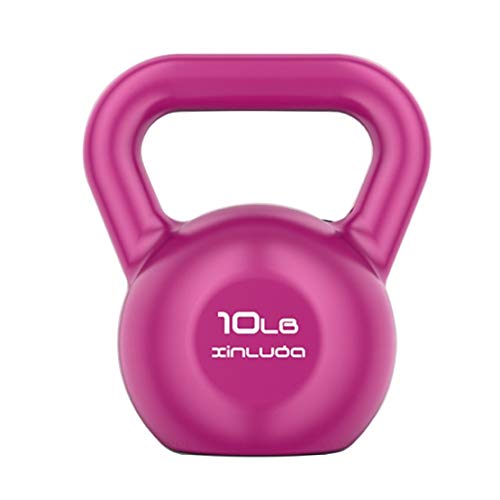 JLDN Pesa Rusa Aptitud portátil, Kettlebell fisicoculturismo Antideslizante asa Entrenamiento con Pesas Kettlebells para Gimnasio en casa o Set Crossfit Entrenamientos,Purple 10lb