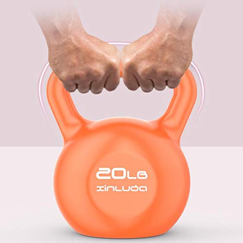 JLDN Pesa Rusa Aptitud portátil, Kettlebell fisicoculturismo Antideslizante asa Entrenamiento con Pesas Kettlebells para Gimnasio en casa o Set Crossfit Entrenamientos,Green 15lb