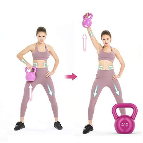 JLDN Pesa Rusa Aptitud portátil, Kettlebell fisicoculturismo Antideslizante asa Entrenamiento con Pesas Kettlebells para Gimnasio en casa o Set Crossfit Entrenamientos,Green 15lb