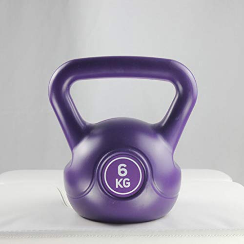 JLDN Vinyl Coated Pesa Rusa, portátil Antideslizante Kettlebell fisicoculturismo Equipo de Entrenamiento Entrenamiento Kettlebells con Pesas para la Fuerza y ​​Entrenamiento Cardiovascular,Purple_6Kg