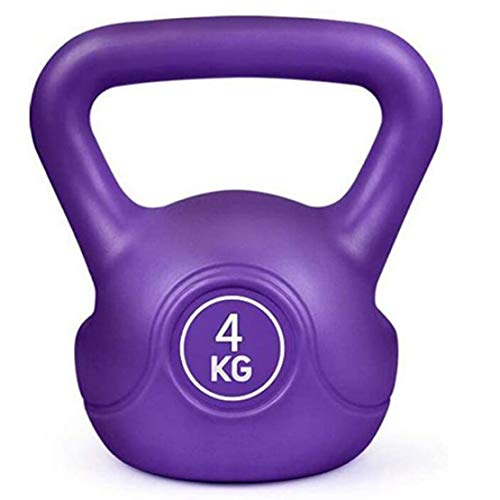 JLDN Vinyl Coated Pesa Rusa, portátil Antideslizante Kettlebell fisicoculturismo Equipo de Entrenamiento Entrenamiento Kettlebells con Pesas para la Fuerza y ​​Entrenamiento Cardiovascular,Purple_6Kg