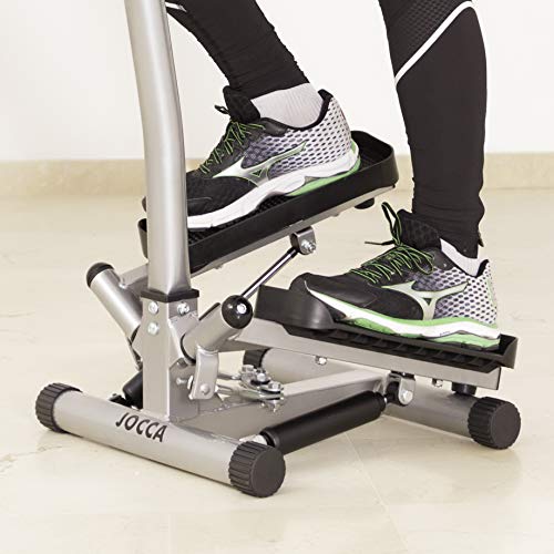 JOCCA Stepper Lateral Con Barra De Sujección/Contador con 4 funciones: scan, tiempo, contador de pasos y calorías consumidas/Pie tubular ajustable en altura.