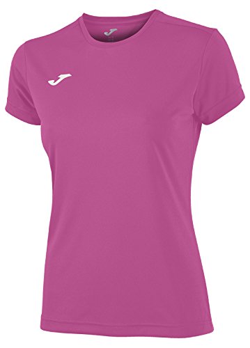 Joma Combi Woman M/C Camiseta Deportiva para Mujer de Manga Corta y Cuello Redondo, Rosa (Pink Fucsia)