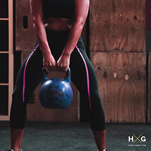 JOWY Pesa Rusa 12kg Ideal para Entranamiento Musculación | Kettlebell 12kg Revestimiento de Vinilo Azul