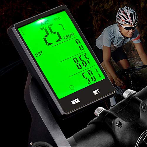 KASTEWILL Velocímetro Inalámbrico Multifunción con Pantalla LED de Retroiluminación, Impermeable, Velocímetro para Bicicleta