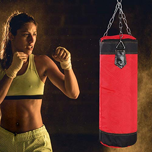 Keenso Sacos de Boxeo, Saco para Artes Marciales con Cadena y Accesorio para Colgar, No con Relleno (1.2m-Rojo)