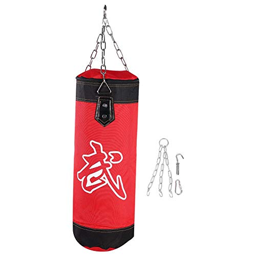 Keenso Sacos de Boxeo, Saco para Artes Marciales con Cadena y Accesorio para Colgar, No con Relleno (1.2m-Rojo)