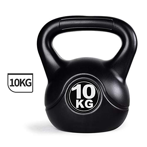 Kettlebells HUAHUA Gimnasio de Pesas Rusas, 10kg≈22lb, Segura y Duradera del músculo Entrenamiento de Fuerza Máquinas de Ejercicios, Negro