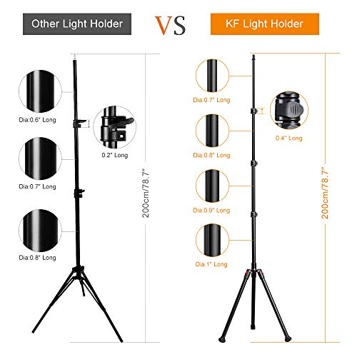 K&F Concept 2 Pack 200cm Soporte para iluminación Plegable 180° de Aluminio con Base de Trípode de Trípode para Estudio de Fotografía, Incluye 2 Bolsa de Transporte