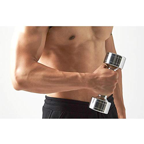 KGDC Mancuernas Muscle Plata electrochapada Pesas Home Fitness Ejercicio con Mancuernas de construcción de Equipos de 4 kg/Cada uno, un par Mancuernas para Ejercicio