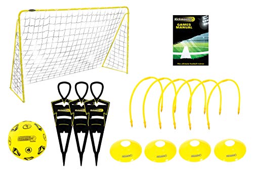 Kickmaster Ultimate Football Challenge - Kit de entrenamiento completo, color amarillo/negro