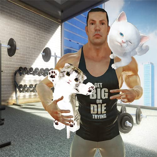 Kitten Cat Vs Six Pack Fitness Master in Gym