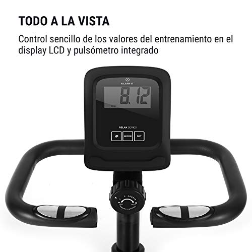 KLAR FIT Relaxbike 6.0 SE Bicicleta reclinada - Bicicleta estática, Volante de inercia de 12 kg, Resistencia magnética de 8 Niveles, Soporte para Tablet, Silencioso, hasta 100 kg, Naranja