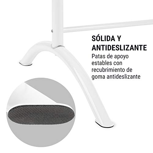 Klarfit Bar Lerina Barra de Ballet - 110 x 113 cm, portátil, aislada, largero de 38 mm de diámetro, Altura Regulable, Acero, Blanco