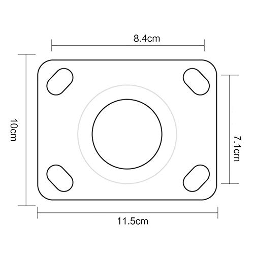 Las Ruedas de Nylon para maquinaria Industrial Usan Ruedas de Alta Carga de 4 Pulgadas y 5 Pulgadas con Rueda Universal de Freno, adecuadas para almacén Terminal logística (1 Paquete)