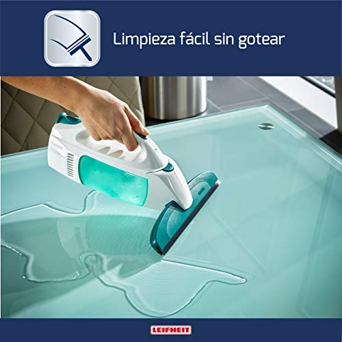 Leifheit Set Aspirador Limpiacristales Dry & Clean con Palo y Limpiaventanas para Una Limpieza 360º sin Marcas, Aspiradora Vertical con 35 min de Autonomía, Multicolor