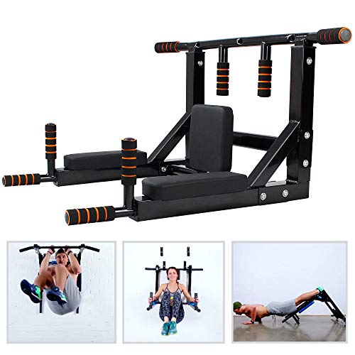 Leogreen Barra de Flexiones de Pared, Unisex-Adult, Negro, 95.4 x 47.3 x 73.3 cm