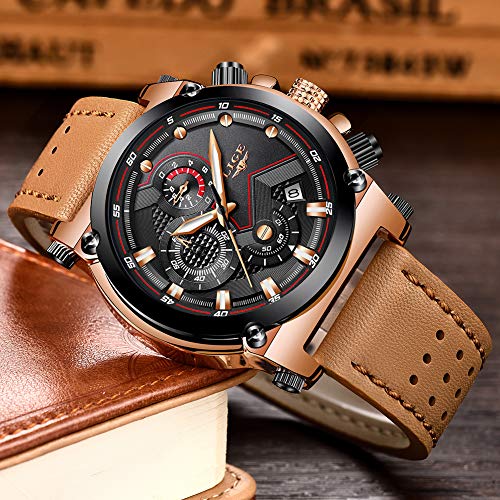 LIGE Relojes Hombre Militar Deportes Cronógrafo Hombre Negocio Analogicos Cuarzo Relojes