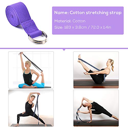 Lixada Bloque de Yoga con Correa de Estiramiento de Yoga Ajustable Accesorio Versátil para Ejercicios de Yoga Pilates