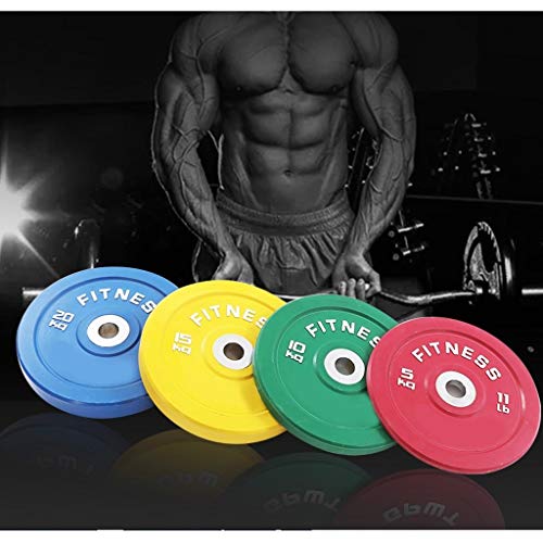 LOFAMI Discos de Pesas Discos Olímpicos Placa con código de Colores Olímpico de Goma Barra Pesas con Acero Hub for el Entrenamiento de Fuerza y ​​Pesas Crossfit Discos de Pesas para Musculación