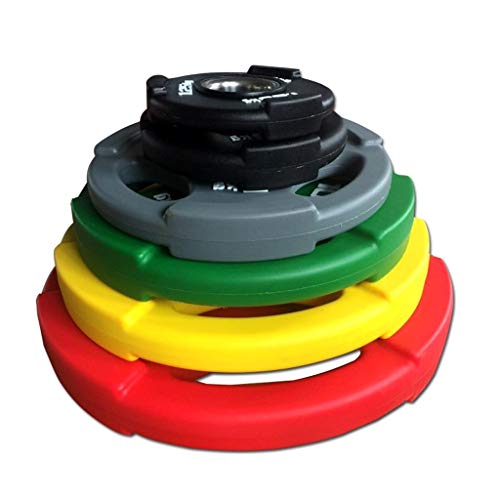 LOFAMI Discos de Pesas Discos Olímpicos Tri-Grip Plate Olímpico Pesas Barra Placa Comercial Color PU Recubierto Grip Plate Barbell Pesos Plate Discos de Pesas para Musculación (tamaño : 5KG/11lb*2)