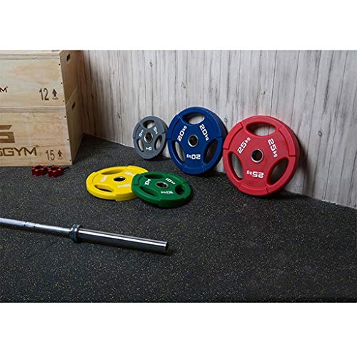 LOFAMI Discos de Pesas Discos Olímpicos Tri-Grip Plate Olímpico Pesas Barra Placa Comercial Color PU Recubierto Grip Plate Barbell Pesos Plate Discos de Pesas para Musculación (tamaño : 5KG/11lb*2)