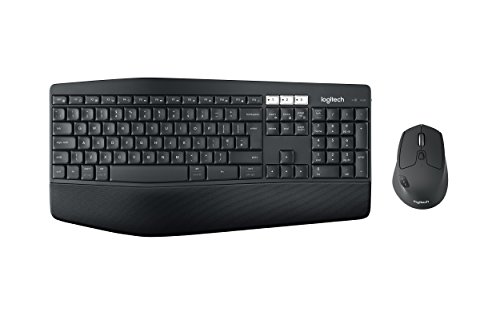 Logitech MK850 Combo Teclado y Ratón Multidispositivos, 2.4 GHz/Bluetooth, Estructura Curvada, Ratón Inalámbrico,12 Botones Programables,Batería de hasta 3 Años,PC/Mac,Disposición QWERTY Español,Negro