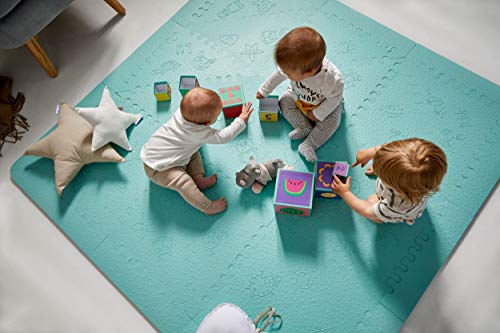 LuBabymats - Alfombra puzzle infantil para bebés de Foam (EVA), suelo extra acolchado para niños, color Mint