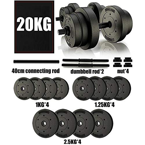 Mancuerna Mancuernas Dumbbell Dumbbells 20 kg de fitness con mancuernas Set ajustable pesas de peso Conjunto de entrenamiento de cuerpo Gimnasio en casa 44lb Mancuerna Mancuernas Dumbbell Dumbbells