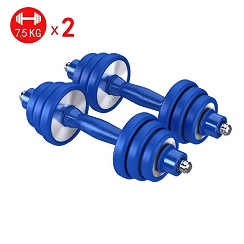 Mancuerna Mancuernas Dumbbell Dumbbells Acero inoxidable con mancuernas ajustables Peso Deportes hand peso de la pesa equipo de la aptitud un par de mancuernas 7.5kgX2 Mancuerna Mancuernas Dumbbell Du