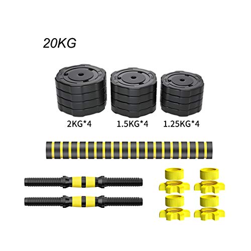 Mancuerna Mancuernas Dumbbell Dumbbells Ajustable con mancuernas de peso libre revestido de goma Conjunto muscular mancuernas Home Fitness Equipment Barra 20 kg Entrenamiento Corporal Mancuernas Dumbb