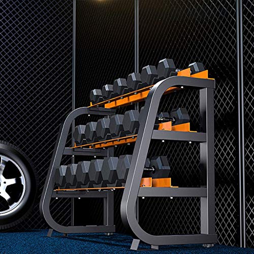 Mancuerna Rack Comercial Juego de Mancuernas máquina Profesional de Soporte de Almacenamiento mancuerna Gimnasio de los Hombres caseros mancuerna Rack (Color : Orange, Size : 135 * 55 * 92CM)