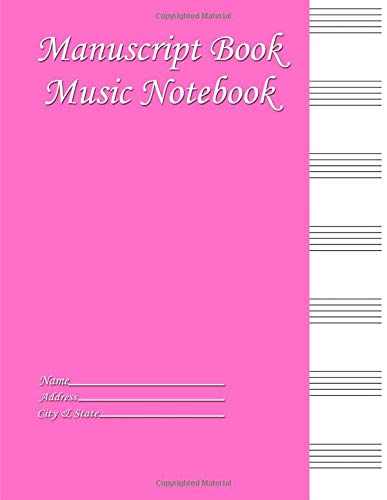 Manuscript Book Music: Music Workbook Paper Notebook Composition Wirebound Pink Cover