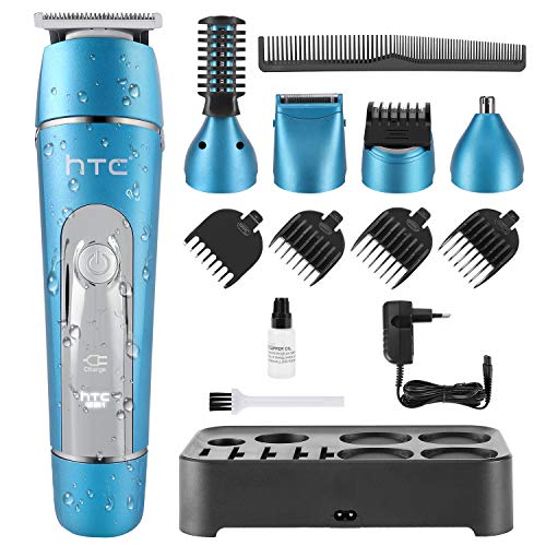 Máquina Cortar Pelo Profesional Cortapelos Hombre Recortadora Barba y Cortadora de Pelo Recortadora de Barba/Cara/Cuerpo/Nariz/Orejas/Ceja, 10 en 1 Set de Afeitado Multifunción (azul)