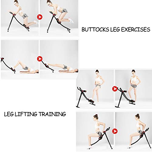 Máquina de Entrenamiento para Abdominales Y Abdominales, Entrenamiento De Abdominales Plegable Entrenamiento de Fuerza en El Gimnasio Casa Equipo para Ejercicios Abdominales con Pantalla LCD