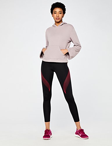 Marca Amazon - AURIQUE Bal181la18 - leggings deporte mujer Mujer, Negro (Black/love Potion), 38, Label:S