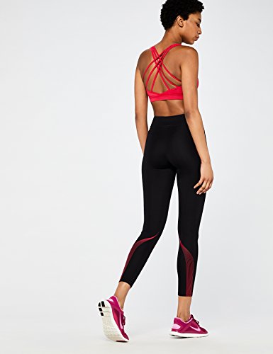 Marca Amazon - AURIQUE Bal181la18 - leggings deporte mujer Mujer, Negro (Black/love Potion), 38, Label:S