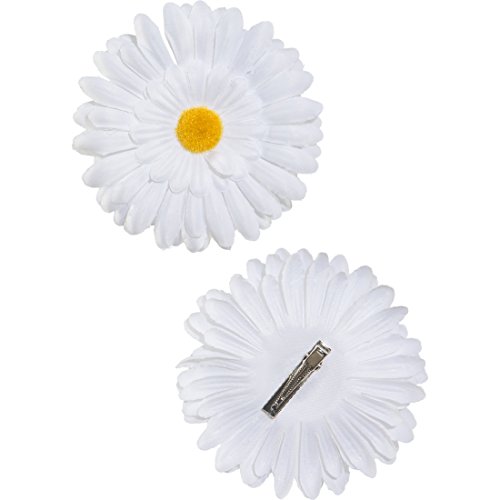 Margeriten pelo flores hippie Solapa Juego 2 Flores blumenanstecker Flower Power de los años setenta Flores Clips margaritas pelo joyas fiesta temática Flores de joyas Carnaval Disfraces accesorios