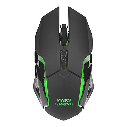 Mars Gaming MMW, Ratón para Pc Inalámbrico 3200Dpi, Rgb Flow, Wireless, USB, LED Óptico, Radio