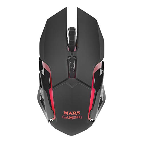 Mars Gaming MMW, Ratón para Pc Inalámbrico 3200Dpi, Rgb Flow, Wireless, USB, LED Óptico, Radio