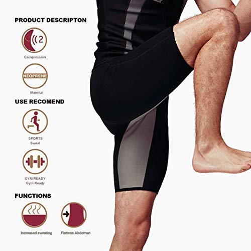 Martiount Pantalones de Sauna para Hombre Rutina de Ejercicio Pantalones Body Shaper Pantalones Cortos de Neopreno Que Adelgaza de la Pérdida de Peso Pantalones Slim Gym Tummy Fat Burner Fitness L