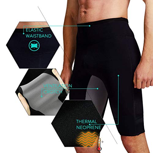 Martiount Pantalones de Sauna para Hombre Rutina de Ejercicio Pantalones Body Shaper Pantalones Cortos de Neopreno Que Adelgaza de la Pérdida de Peso Pantalones Slim Gym Tummy Fat Burner Fitness L